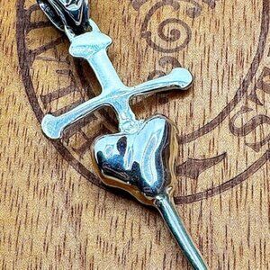 Robert Lee Morris/BWL Dagger thru Heart Pendant .925 Solid piece